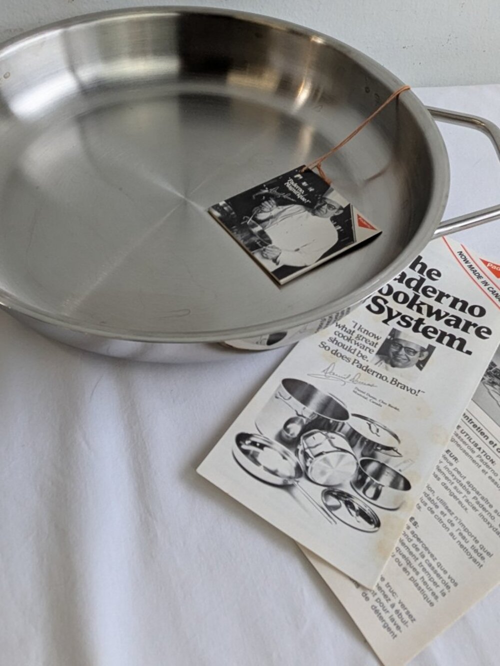 Paderno Canada Stainless Steel 12-Inch Double-Handled Skillet with Original Box